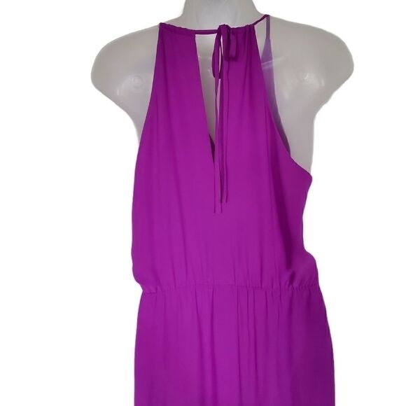 Gianni Bini fuchsia maxi wrap halter prom dress - Picture 7 of 10